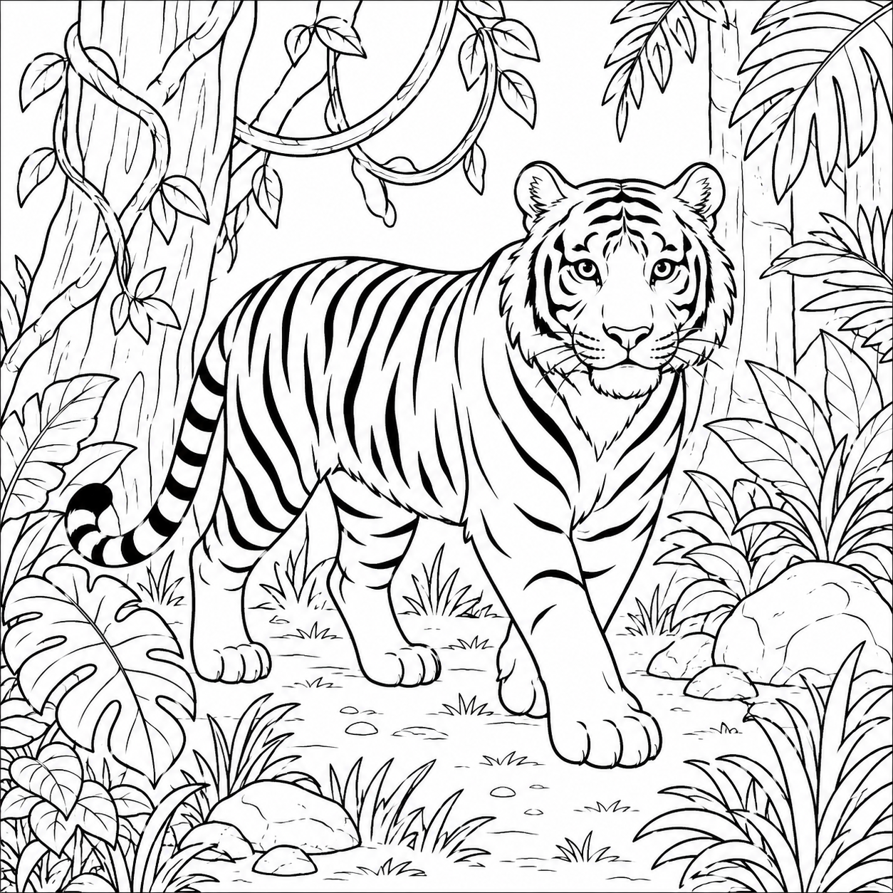Gambar mewarna harimau