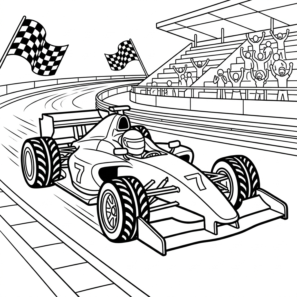 Gambar mewarna kereta Formula 1